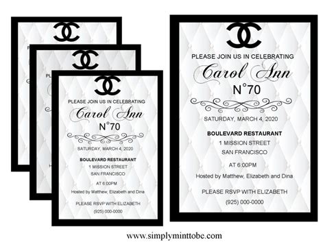 personalised Chanel invitations